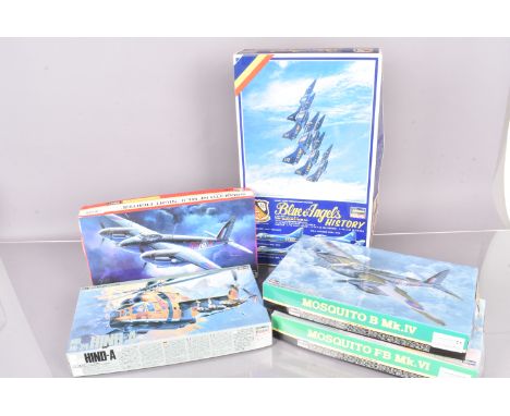 Hasegawa WWII and Later Military Aircraft Kits, a boxed collection, 1:72 scale, WWII, jet and Helicopters, SK03-3500 Blue Ang