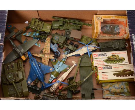 Post-war and Later Playworn Military Vehicles and Aircraft, boxed examples, Corgi 903 Chieftain Tank and 902 M60A1 Tank, Brit