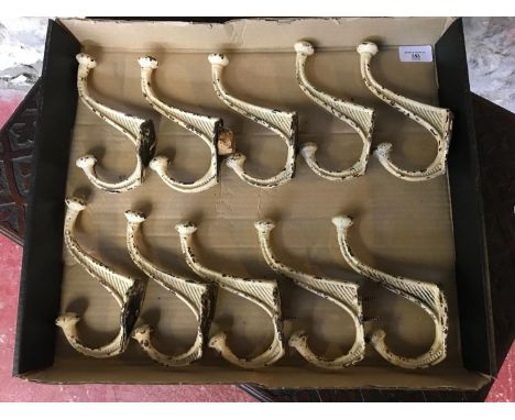 A Lot of 10 antique cast metal double coat hooks 