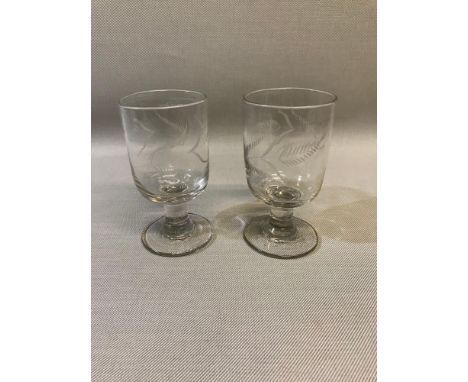 2 Georgian glass goblets 