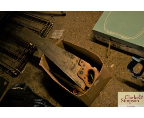 A box of various hand tools 
