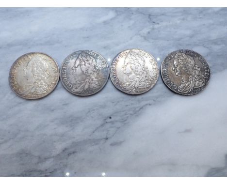 George II (1727-60) Half Crowns 1745 LIMA (engraved initials and date on reverse) and 1746 LIMA x 3 