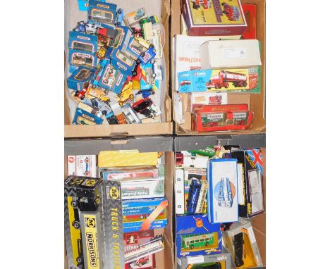 Matchbox Corgi and other die cast models of buses, lorries, vintage cars, and sundries, some boxed. (qty)