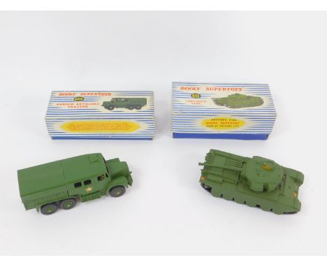 A Dinky Supertoys Centurion Tank, 651, together with a medium artillery tractor, 689, both boxed.  (2)