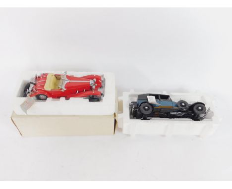 A Franklin Mint Precision model of a Mercedes 500K Special Roadster, scale 1:24, together with another model of 1929 Rolls Ro