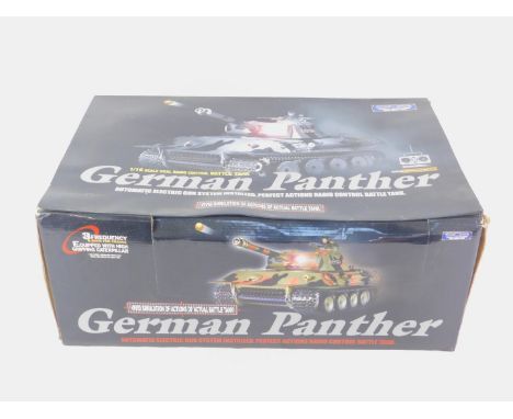 A Heng Long radio controlled German Panther Battle Tank, scale 1:16, with motor air gun, boxed.
