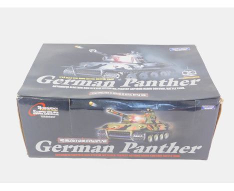 A Heng Long radio controlled German Panther Battle Tank, scale 1:16, with motor air gun, boxed.