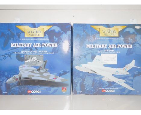 A Corgi die cast model of a HP Victor MkII, Military Air, RAF all white anti-flash finish, scale 1:144, 48702, together with 