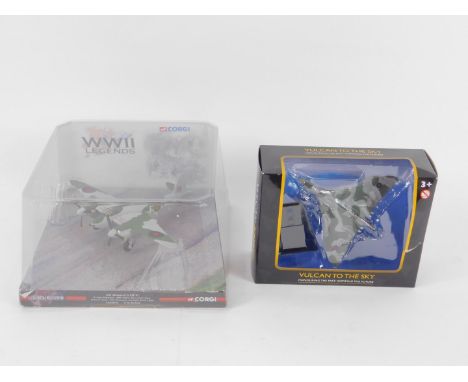 A Corgi model of a DH Mosquito FBVI, 1:72 scale, AA32810, boxed, together with a Richmond Toys Vulcan XH55H die cast model, b