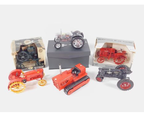 A Universal Hobbies 50th Anniversary Edition of a Fordson Power Major Tractor, scale 1:16, boxed, together with an Ertl Farma