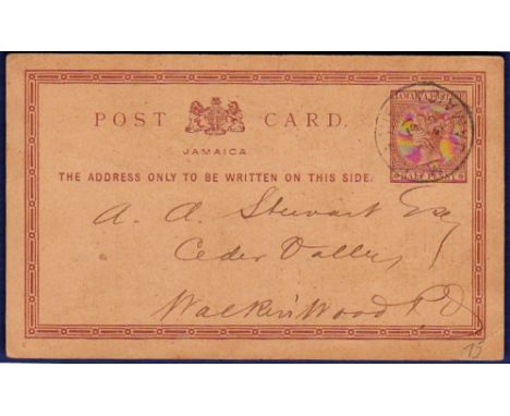 Jamaica - 1895 Advertising Postcard  Kods Ale used Mourague (C.D.s) to Cedar Valley Walkin Wood.