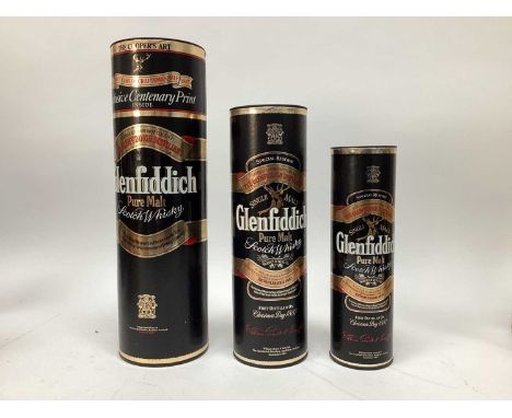 Whisky - Glenfiddich The Coopers Art (no print enclosed), 40% Vol., 75cl., 35cl., 20cl., in cartons. (3)