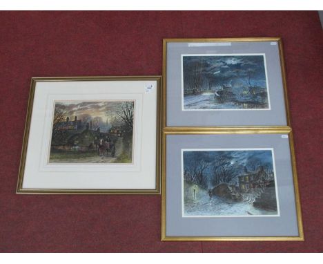 JIM ROBINSON (Contemporary)Past The Clock House, watercolour, signed lower left.Two Others, by the same hand, 'Nearly Home' a