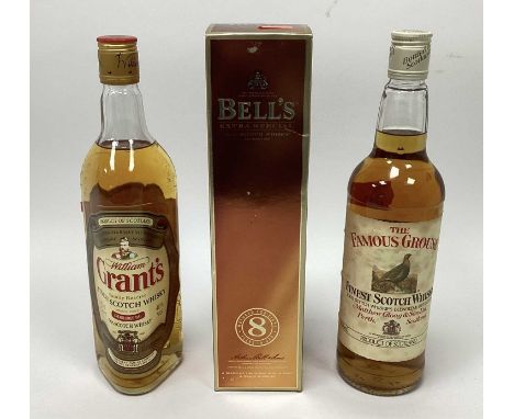 whisky - The Famous Grouse Finest Scotch Whisky, 40% Vol., 75cl.; Grant's Finest Scotch Whisky, 40% Vol., 70cl.; Bell's Extra