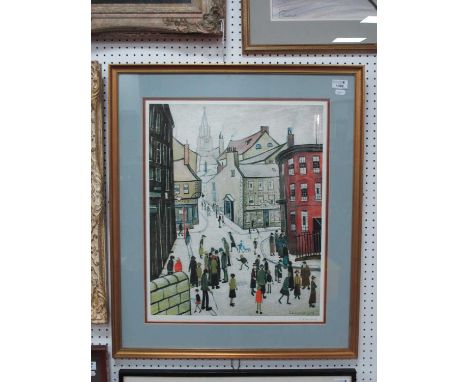 AFTER LAURENCE STEPHEN LOWRY (1887-1976) *ARR'Berwick Upon Tweed', colour print, signed in pencil in the margin, blind stamp,