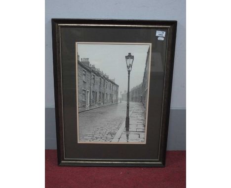 STUART WALTON (Leeds Artist, b.1933) *ARRTerraced Houses and Street Lamp, pencil drawing, signed and dated (19)79 lower right