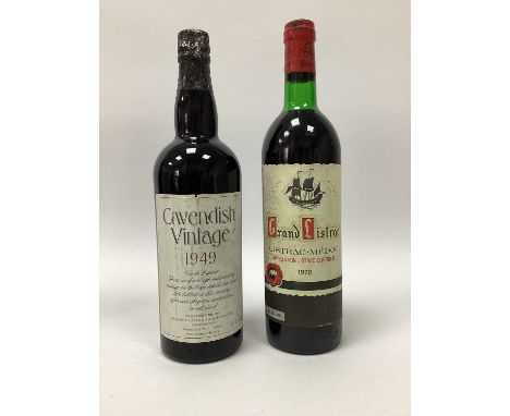 Red Wine - Grand Listrac 1978, plus Cavendish Vintage 1949 Vin de Liqueur.