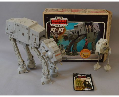 Kenner Star Wars: Rebel Commando 3 3/4" figure sealed on ROTJ 77 back card, G punched card, VG yellow bubble, E figure; AT-AT