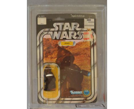 Kenner Star Wars Jawa 3 3/4 action figure on 12 Back B card. UKG graded 50% (C40% B85% F85%).