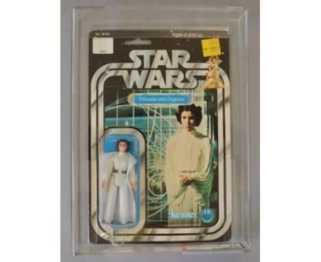 Kenner Star Wars Princess Leia Organa 3 3/4 action figure on a 12 Back C card. AFA graded 75 (C75 B75 F80).