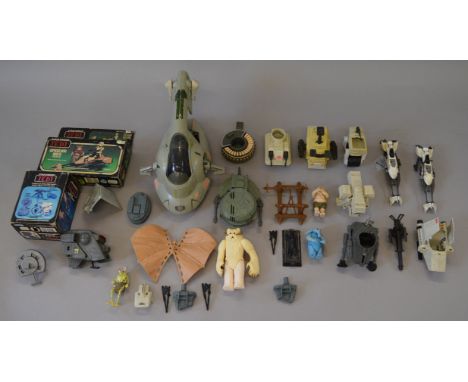 Quantity of Kenner Star Wars items, mostly mini-rigs, includes: Wampa; Sy Snootles and the Rebo Band; boxed Speeder Bike; box