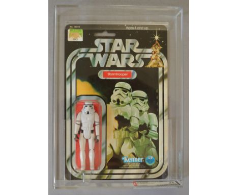 Kenner Star Wars Stormtrooper 3 3/4 action figure on 12 B back card. AFA graded 75 (C70 B80 F80).