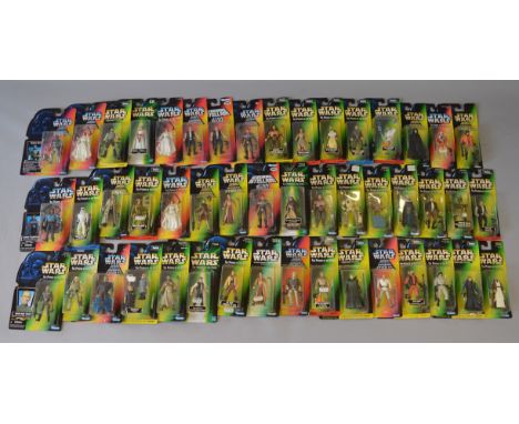 48 x Kenner/Hasbro Star Wars action figures, mostly POTF2. Overall appear E, carded.