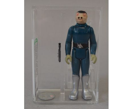 Kenner Star Wars Blue Snaggletooth 3 3/4 action figure, no toe dent. AFA graded 80+.