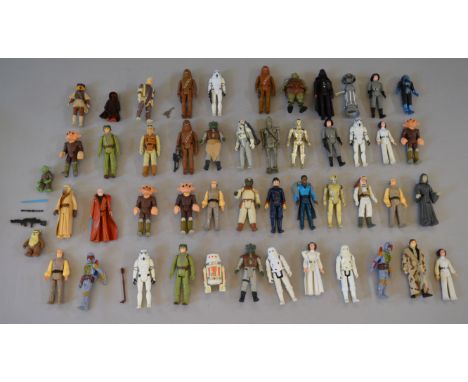 Quantity of Kenner Star Wars 3 3/4 action figures, some with weapons/accessories. Overall G. (approx. 48)