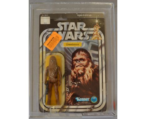 Kenner Star Wars Chewbacca 3 3/4 action figure on 12 Back A Card. UKG graded Y60% (C65% B50% F85%).