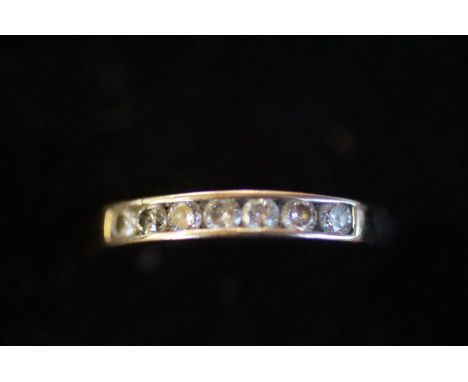 7 stone diamond ring unmarked band possibly platinum 7 round cut diamonds size- K