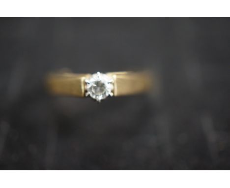 18ct Gold diamond solitaire ring 0.10ct, size K