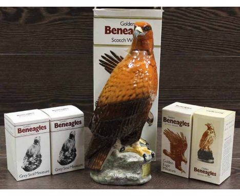 COMPLETE BENEAGLES CERAMIC SCOTTISH BIRD OF PREY DECANTERS SET
four examples including an Buzaard, Merlin, Peregrine and Kest