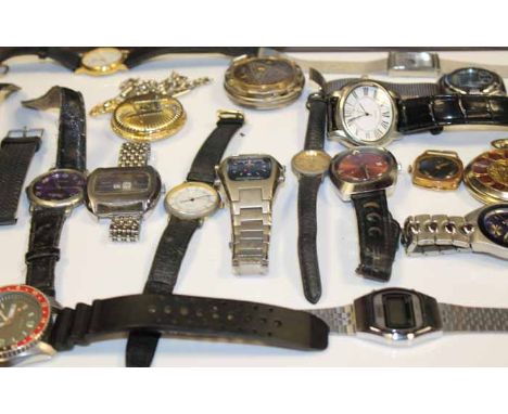 COLLECTION OF MEN'S VINTAGE WATCHES
including Rotary, Smiths Jump Hour, pocket watches, etc (qty)