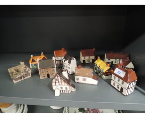 A selection of ceramic miniature houses 