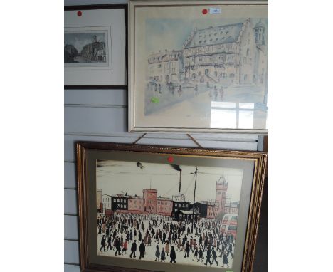 Three prints including 19th Century engraving Kendal and Lowry