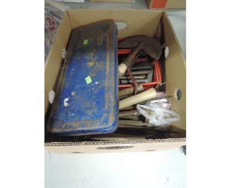 A selection of tools including socket set
