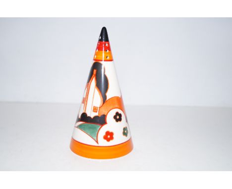 Wedgwood Clarice Cliff Bizarre conical sugar sifter, boxed as new 