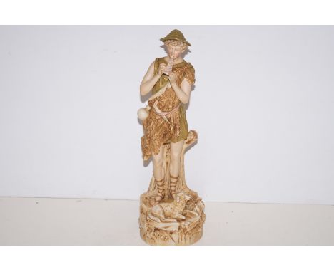 Royal Dux figure of a piper, height 33cm, slight damage to pipe