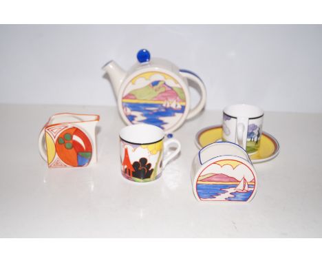 Group of Wedgwood Clarice Cliff pottery