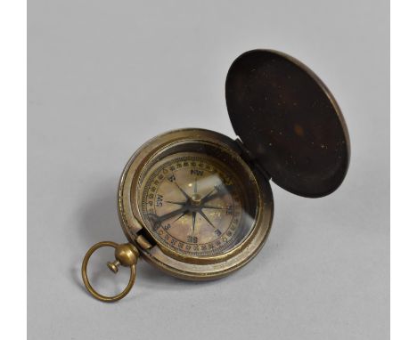 A Reproduction Brass Pocket Compass, as Made by Ross of London, 4.5cm Diameter 