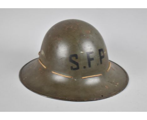 An Origina WWII British Civil Defence Zuckerman Steel Helmet, Stencilled SFP (Supplementary Fire Parties) As Used by The Fire