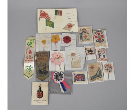A Collection of WWI and Other Charity Stick Pins, Coronation Rosettes Etc 