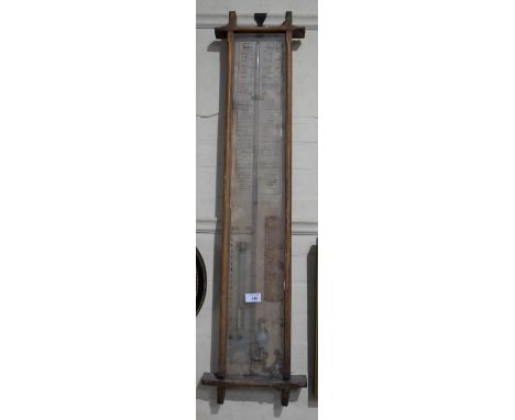 A Vintage Admiral Fitzroy Barometer in Need of Restoration, 104cm high 