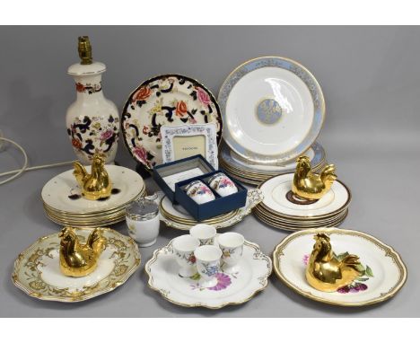 A Collection of Various Ceramics to comprise Masons Table Lamp, Plate, Cabinet Plate, Royal Worcester Coddlers Etc 