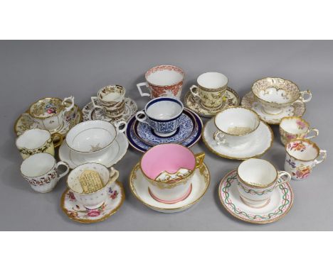 A Collection of Various 19th Century and Later Cabinet Cups and Saucers to comprise Spode, Minton, Minton Gilt White and Pink