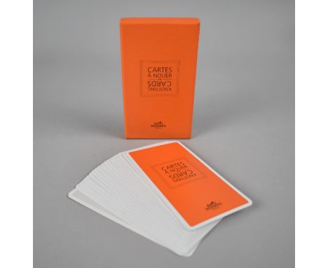 A Vintage Cased Set Of Hermes Knotting Cards for Scarves 