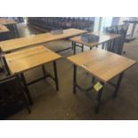 Wood Top Tables w/ Steel Pipe Legs, Qty 2, 30" W x 30" L x 31" T ***Rigging & Loading fee $40