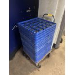 Cart w/ Blue Commercial Glass Racks and Glasses ***Rigging & Loading fee $30.