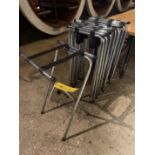 Folding Tray Stands, Qty 12 ***Rigging & Loading fee $30. AMOUNT TO BE ADDED TO
